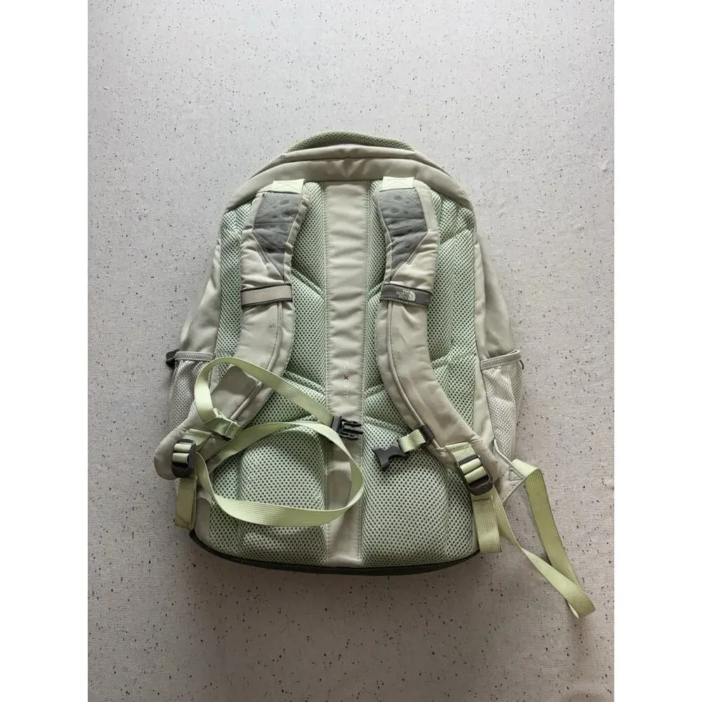 The North Face Vault Pack Light Gray Mint Green Hiking Travel Commuter Daypack